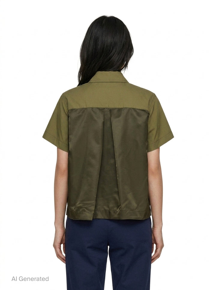 Cotton Weather Short Sleeve Shirt | sacai | Club21 - back