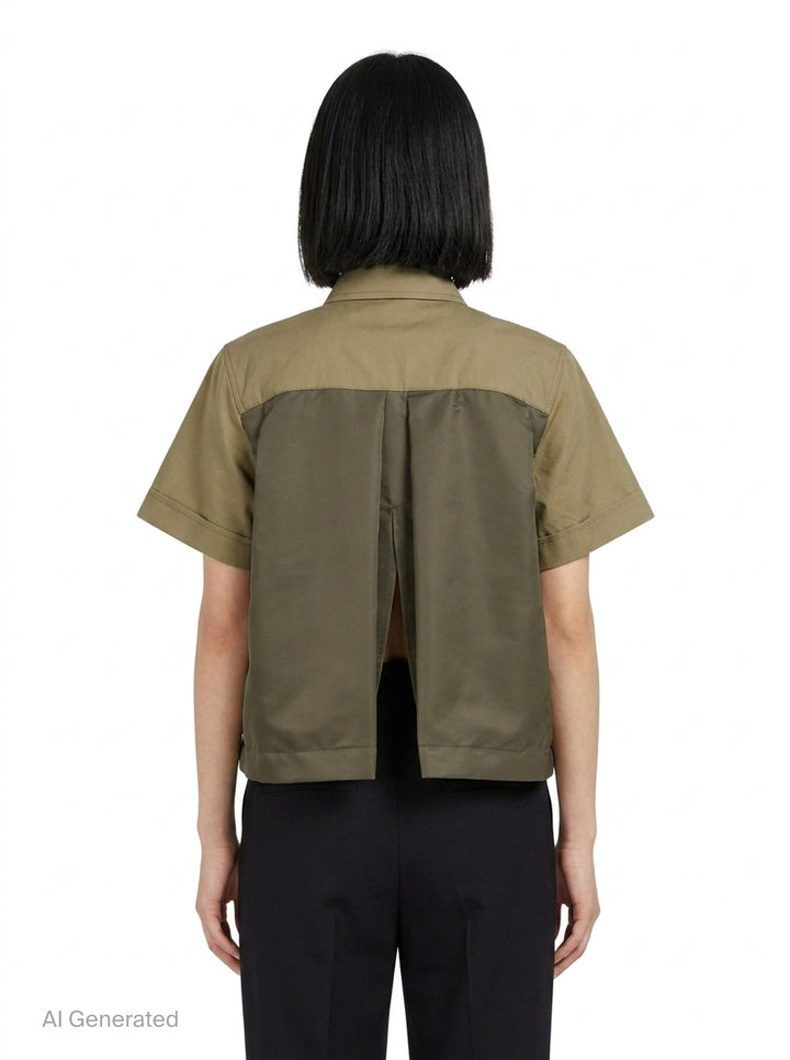 Cotton Weather Short Sleeve Shirt | sacai | Club21 - back