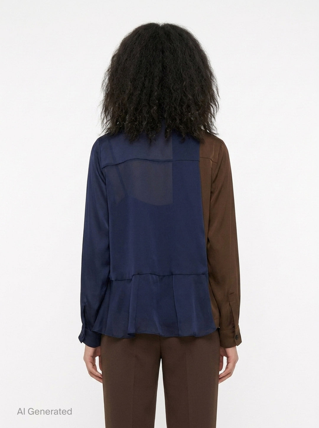 Crepe Back Satin Contrast Blouse | sacai | Club21 - back