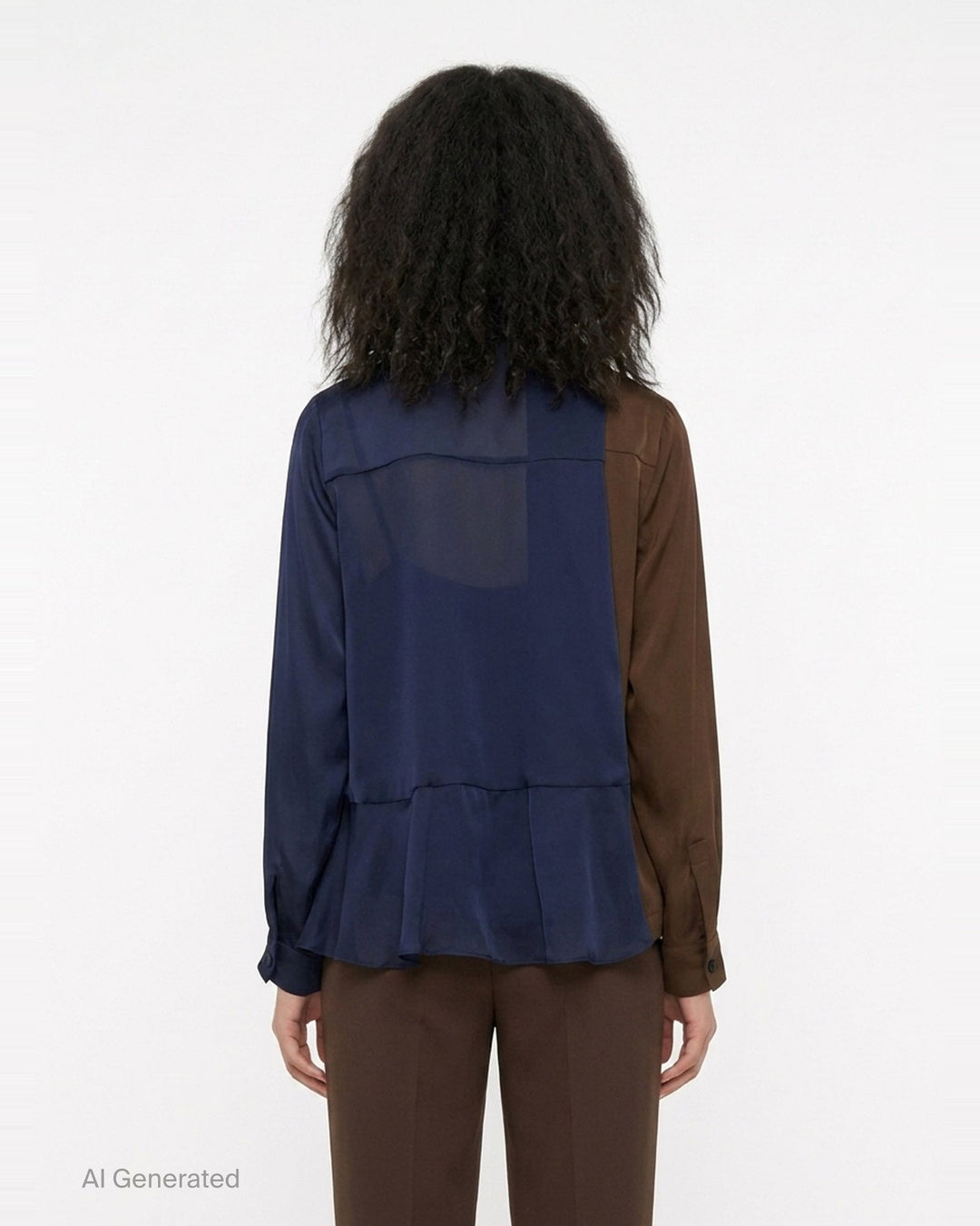 Crepe Back Satin Contrast Blouse | sacai | Club21 - back