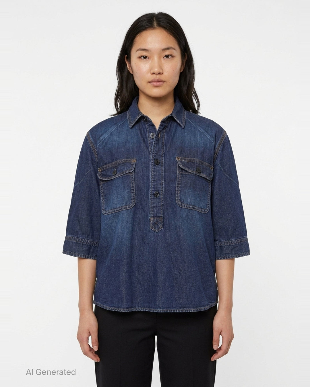 Cropped Denim Shirt | sacai | Club21 - front