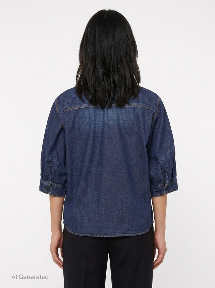 Cropped Denim Shirt | sacai | Club21 - back