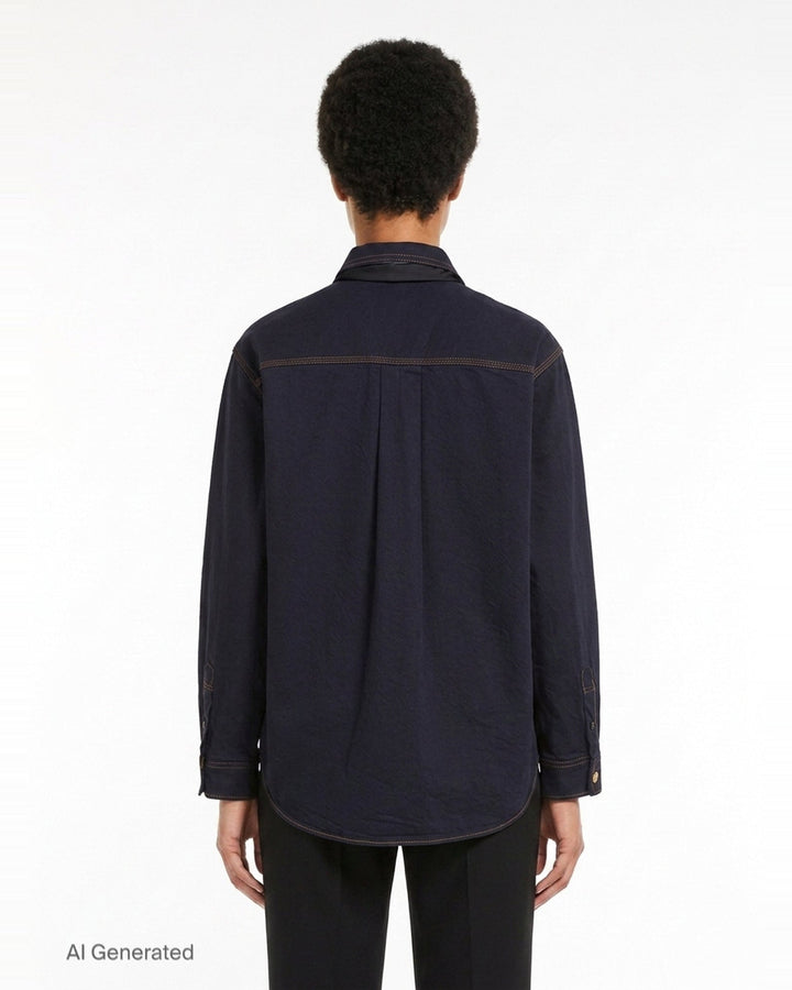 Denim Shirt with Scarf | sacai | Club21 - back