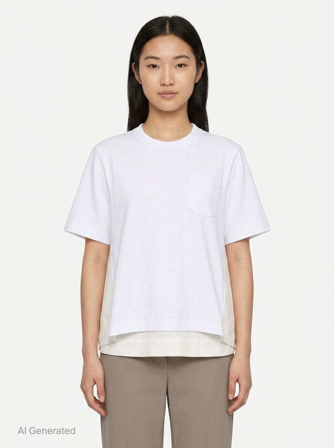 Denim x Cotton Jersey T-Shirt | sacai | Club21 - front