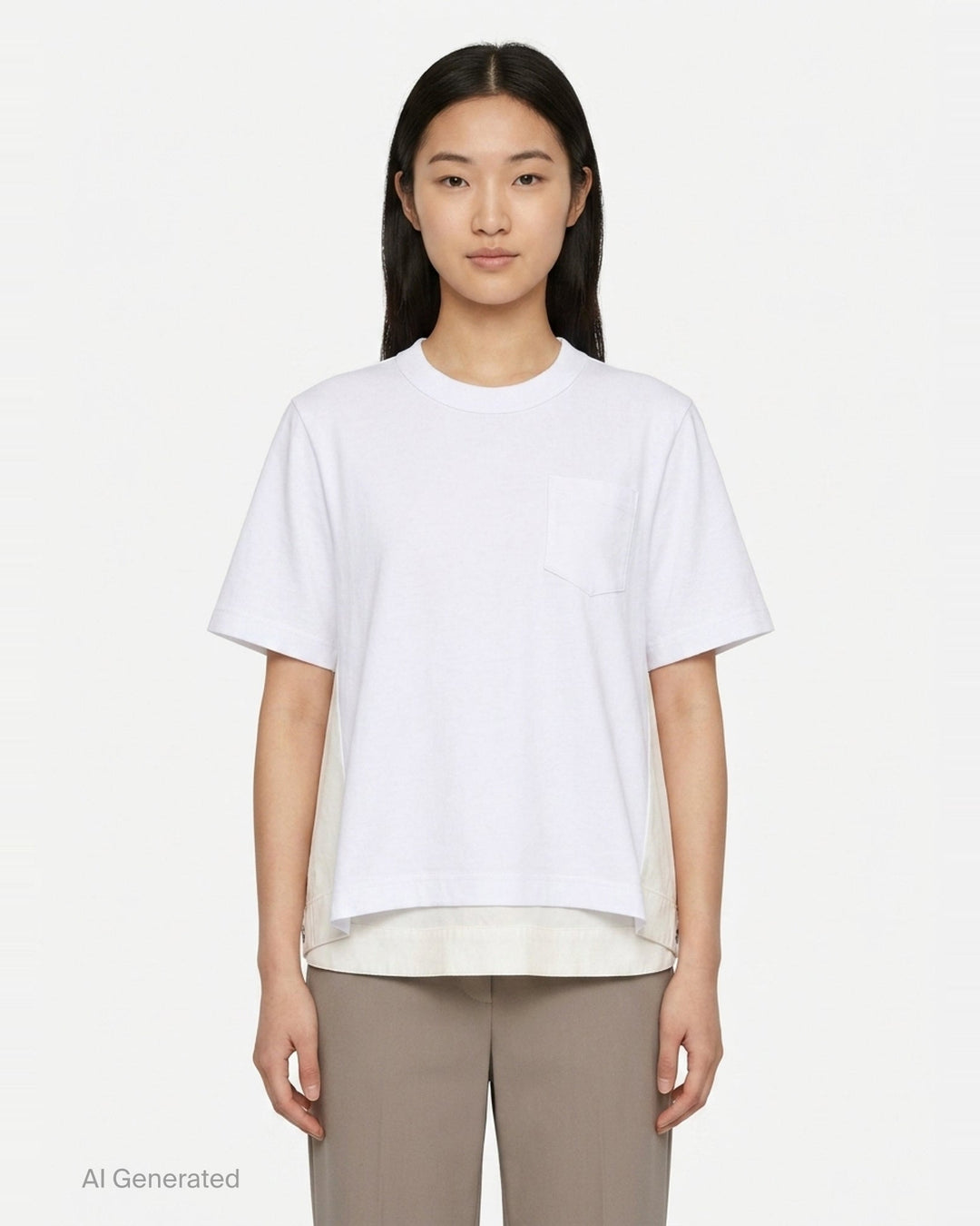 Denim x Cotton Jersey T-Shirt | sacai | Club21 - front
