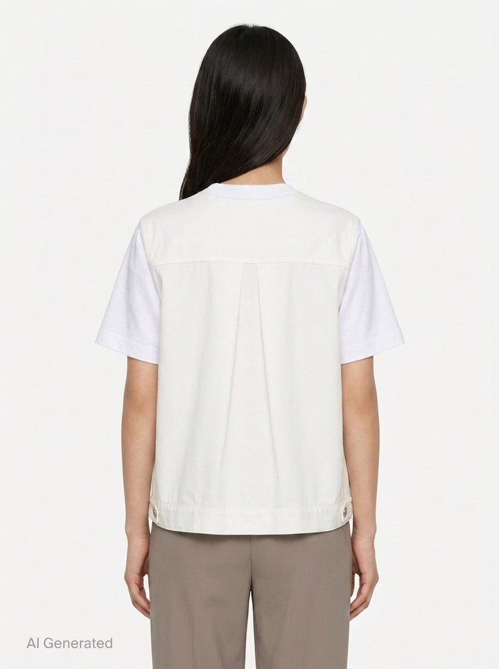 Denim x Cotton Jersey T-Shirt | sacai | Club21 - back