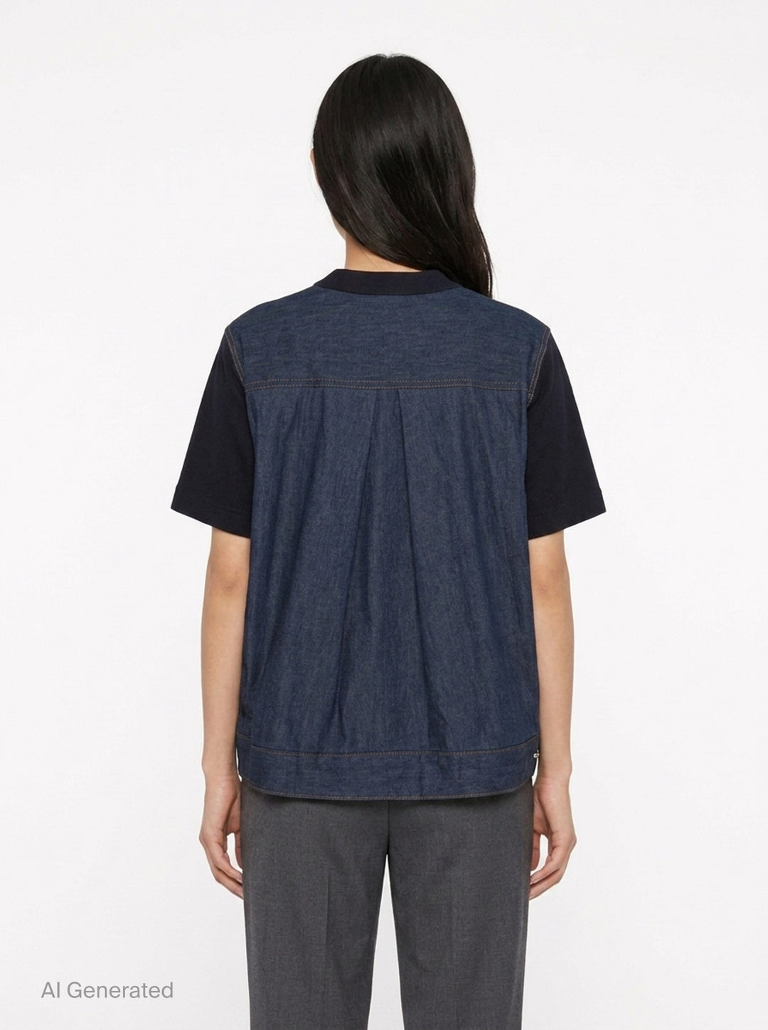 Denim x Cotton Jersey T-Shirt | sacai | Club21 - back