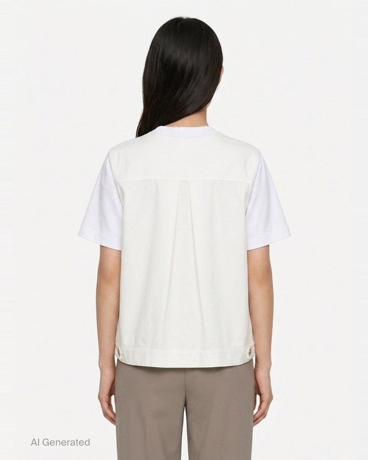 Denim x Cotton Jersey T-Shirt | sacai | Club21 - back