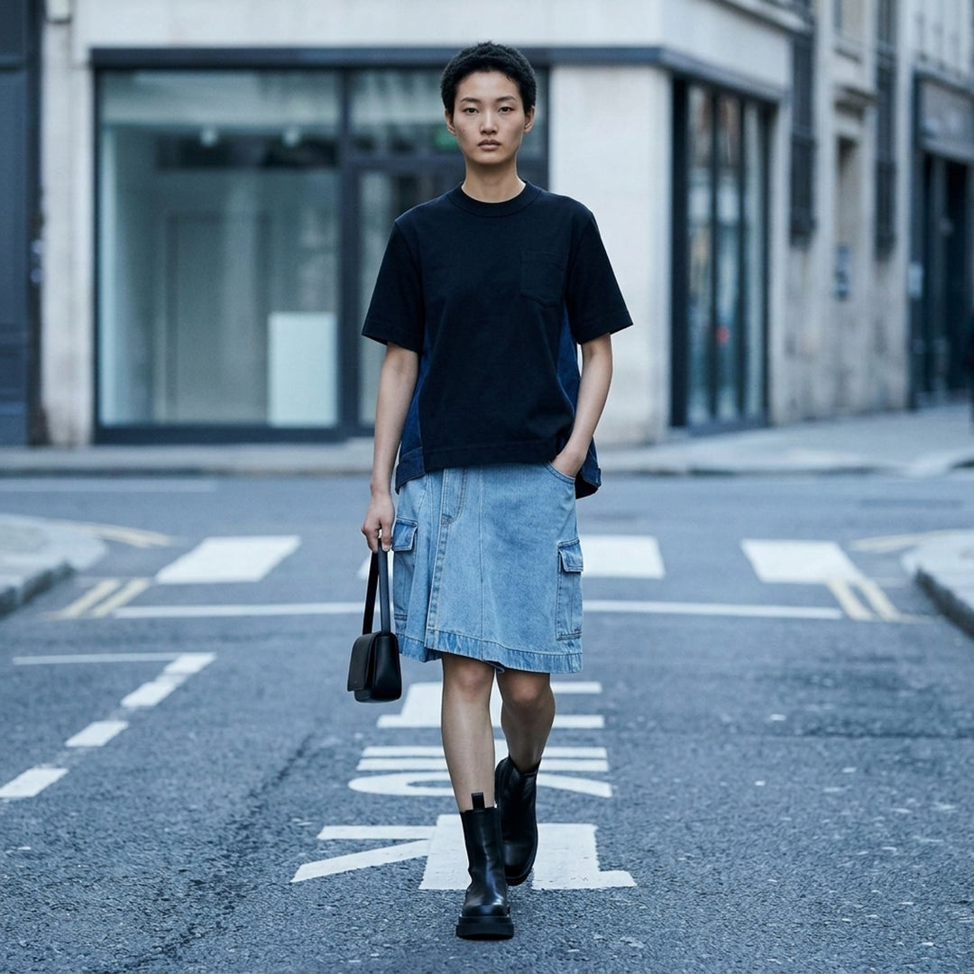 Denim x Cotton Jersey T-Shirt | sacai | Club21 - lifestyle