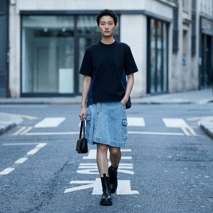 Denim x Cotton Jersey T-Shirt | sacai | Club21 - lifestyle