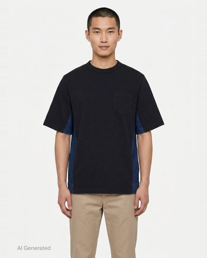 Denim x Cotton Jersey Tee | sacai | Club21 - front
