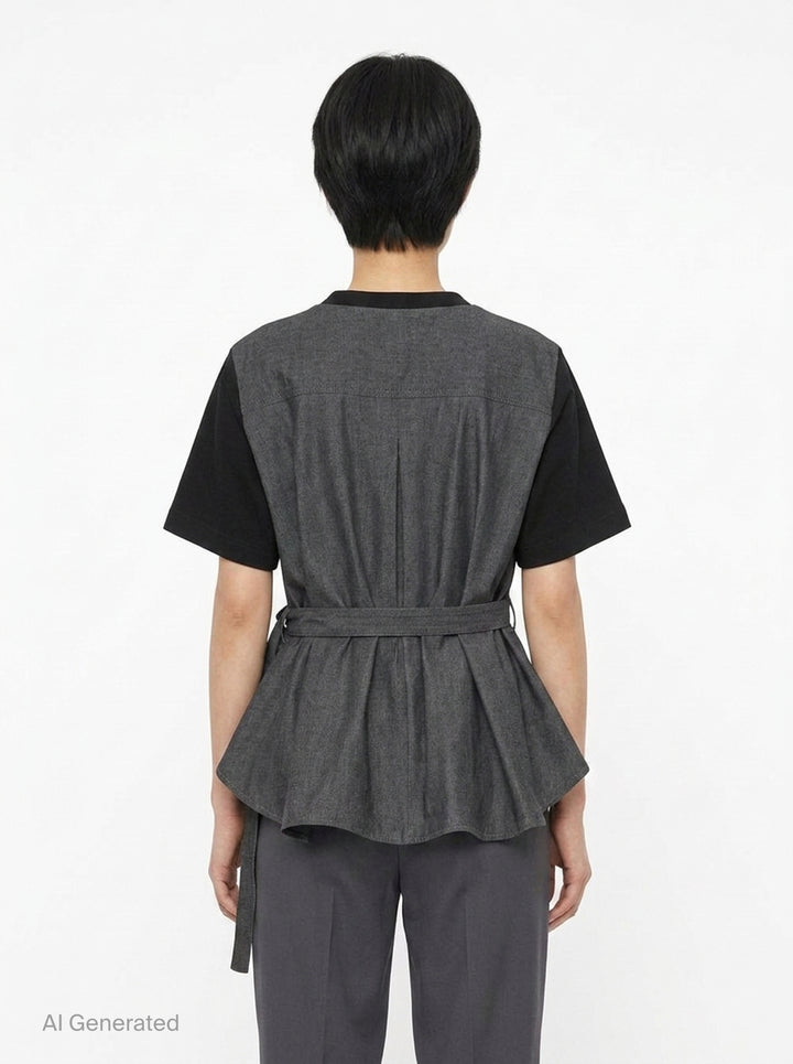 Denim x Cotton Jersey Tee | sacai | Club21 - back