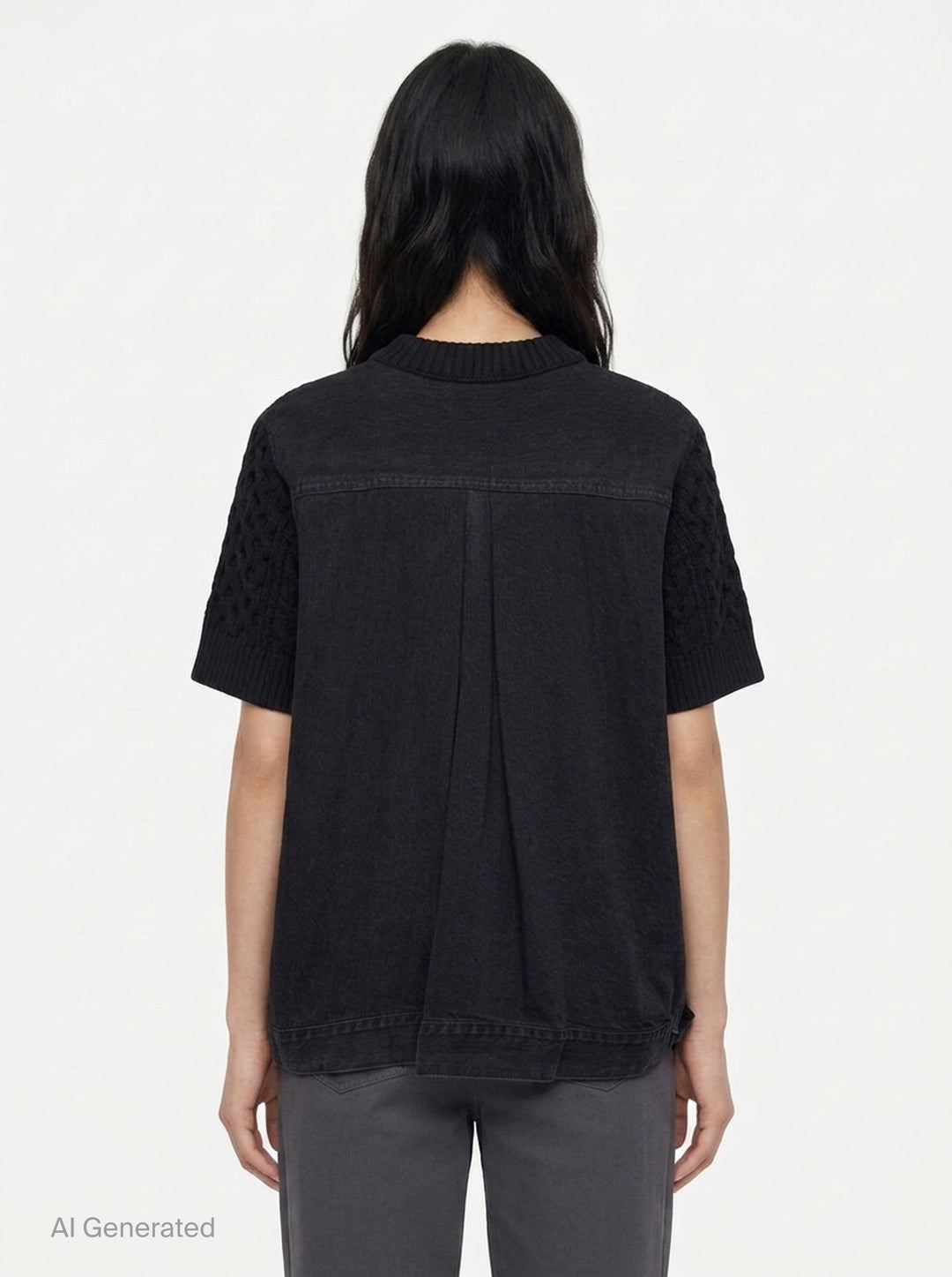 Denim x Cotton Knit Pullover | sacai | Club21 - back