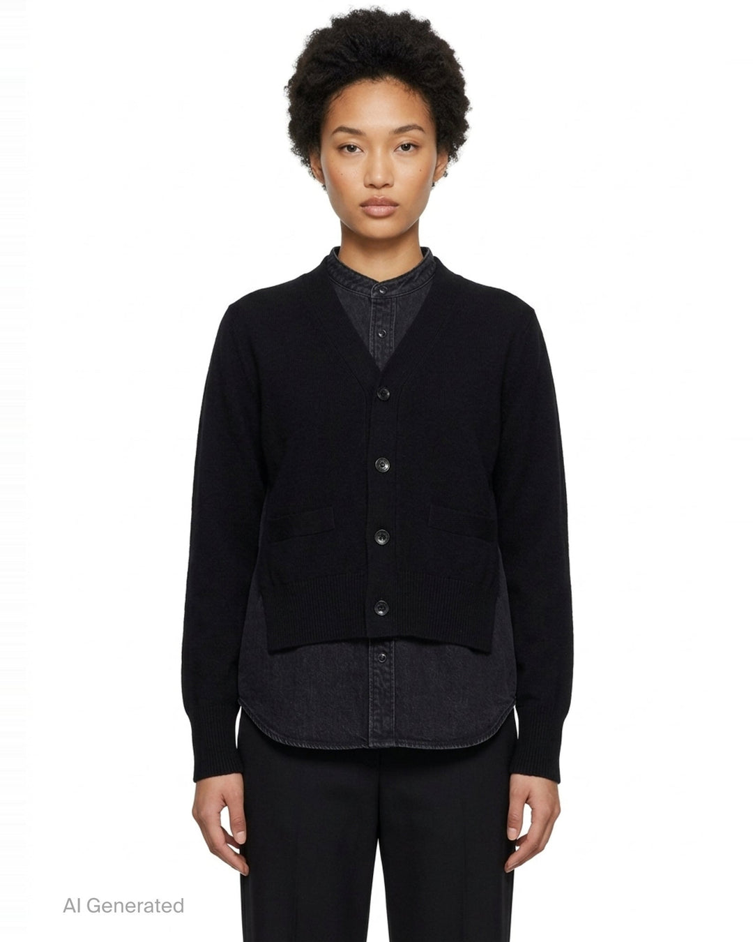 Denim x Knit Cardigan | sacai | Club21 - front