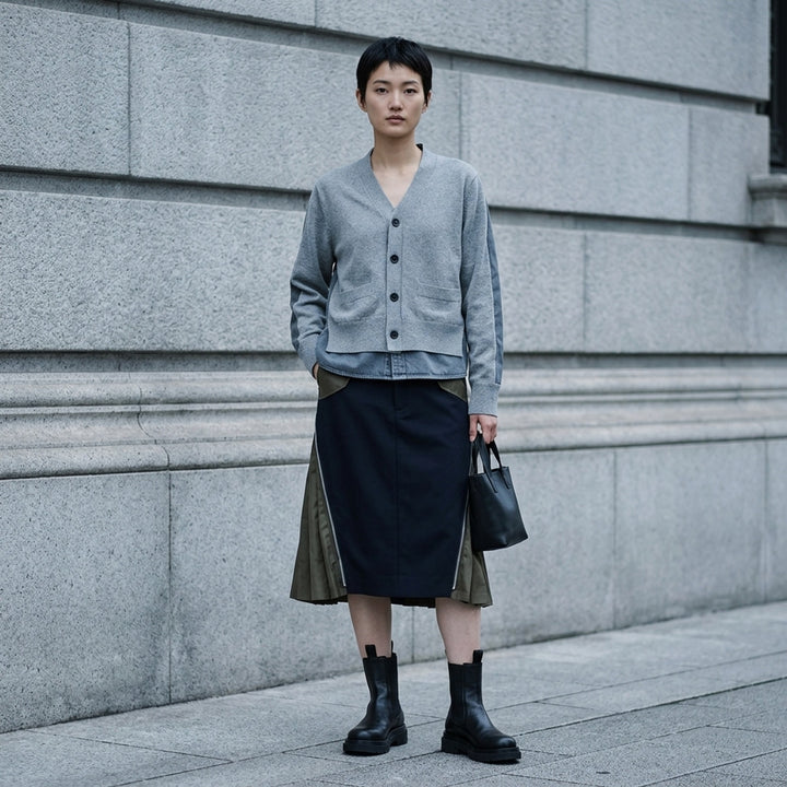 Denim x Knit Cardigan | sacai | Club21 - lifestyle