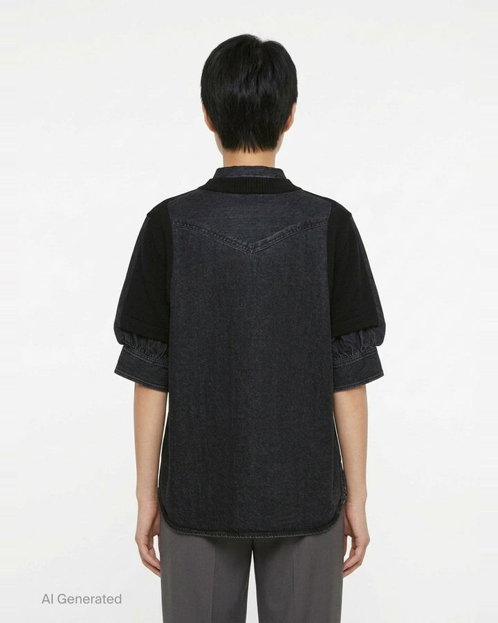 Denim x Knit Pullover | sacai | Club21 - back