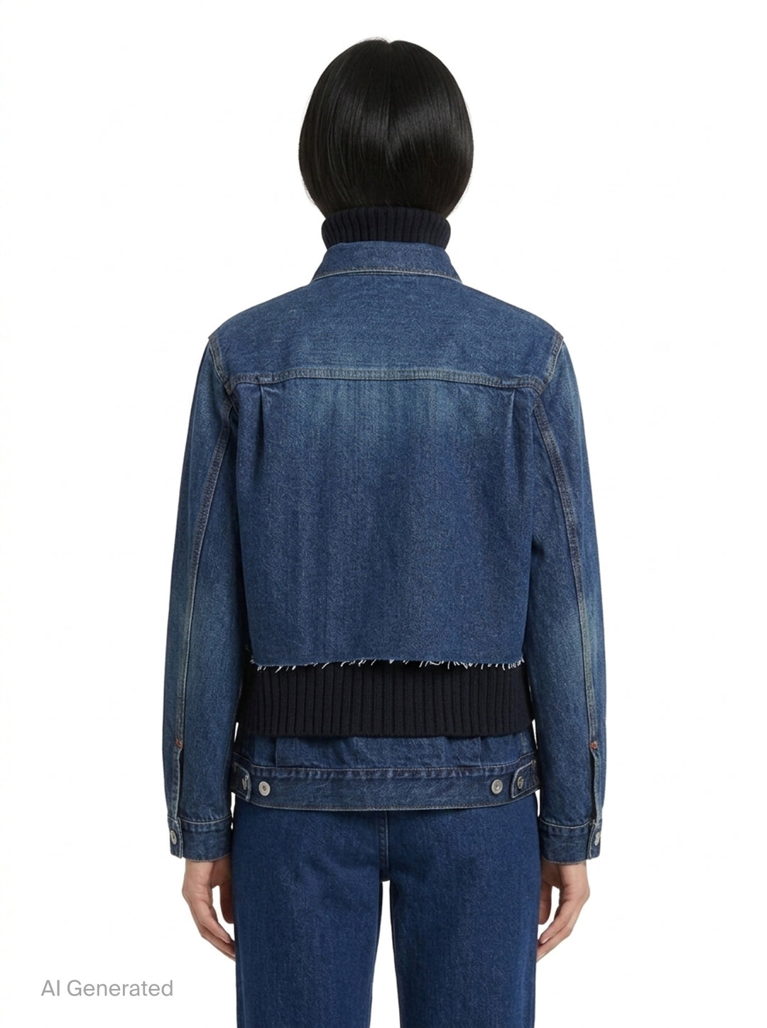 Denim x Wool Knit Jacket | sacai | Club21 - back