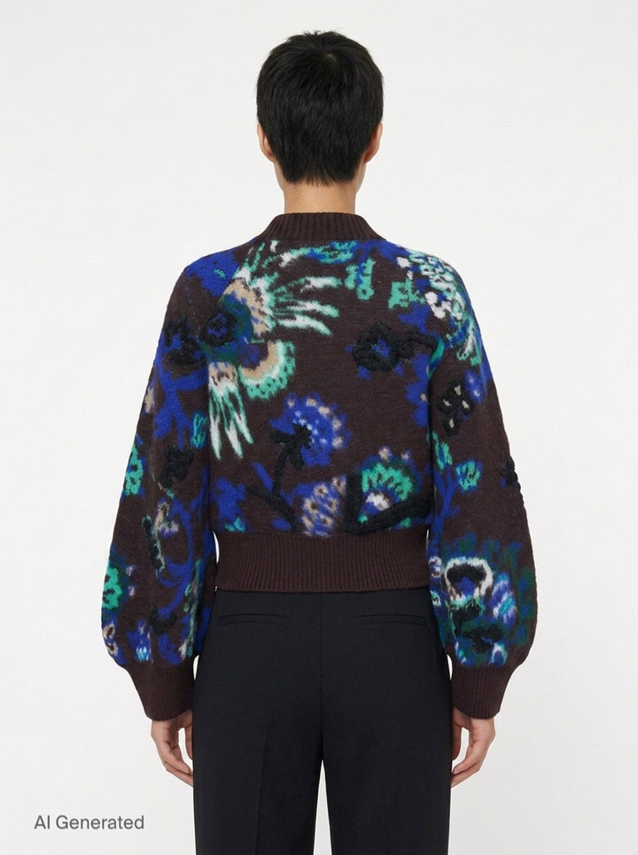 Floral Jacquard Knit Blouson | sacai | Club21 - back
