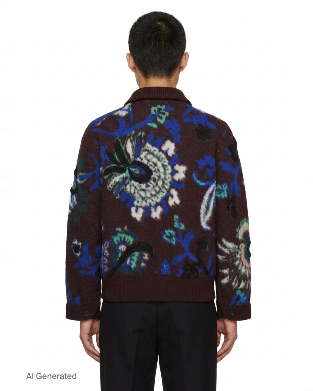 Floral Jacquard Knit Blouson | sacai | Club21 - back