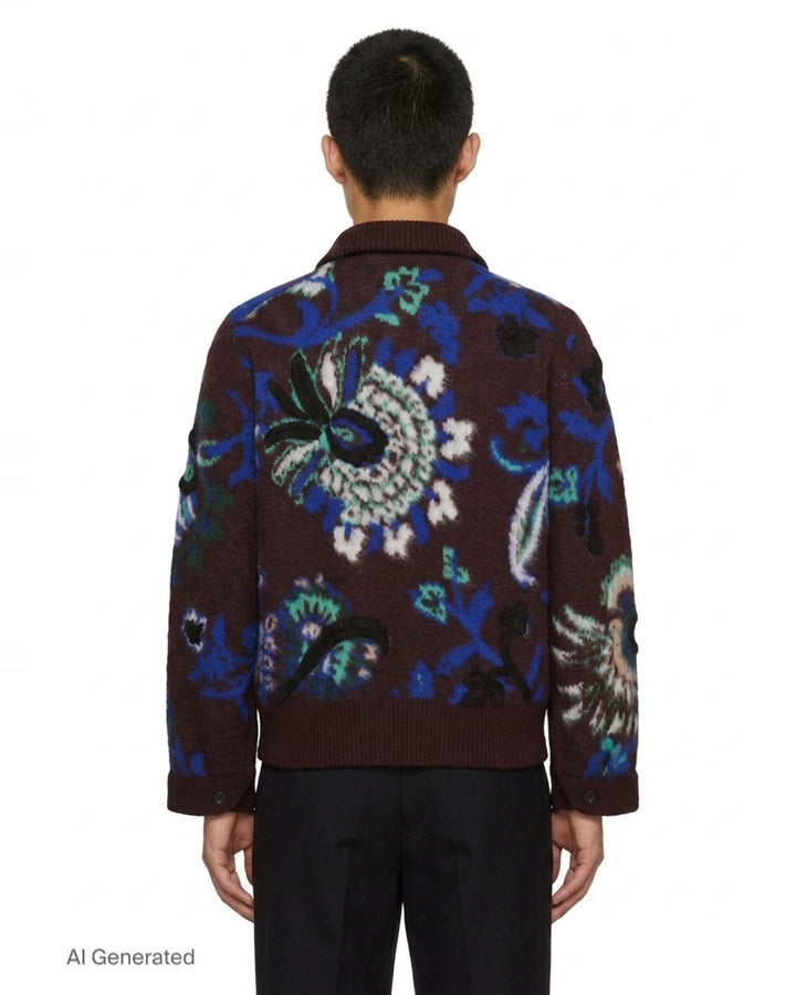 Floral Jacquard Knit Blouson | sacai | Club21 - back