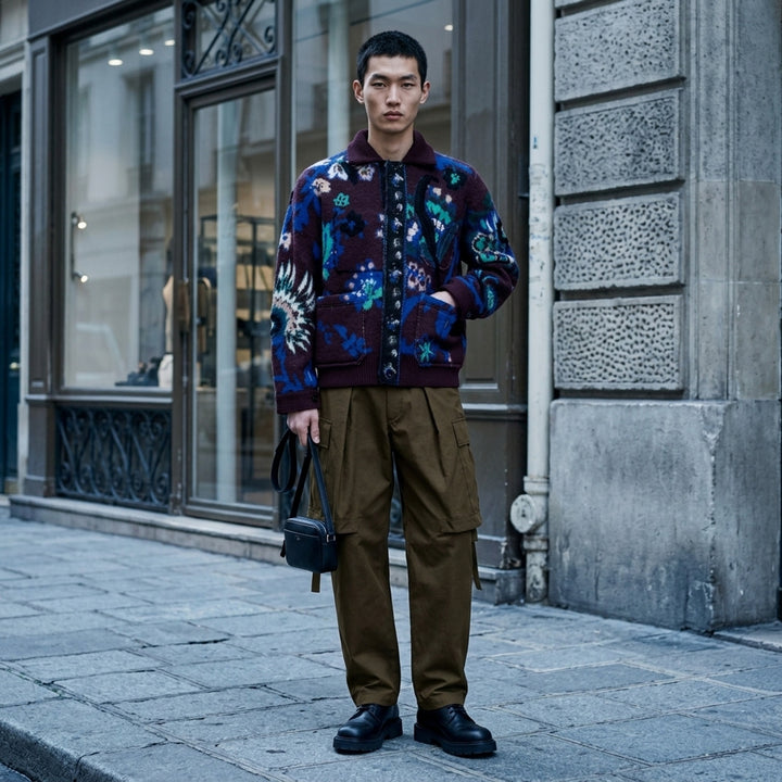 Floral Jacquard Knit Blouson | sacai | Club21 - lifestyle