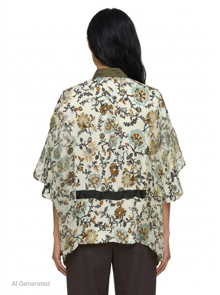 Floral Print Chiffon Blouse | sacai | Club21 - back