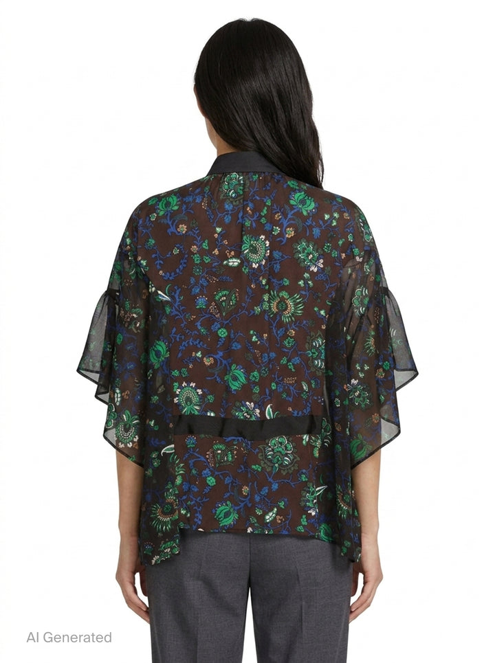 Floral Print Chiffon Blouse | sacai | Club21 - back