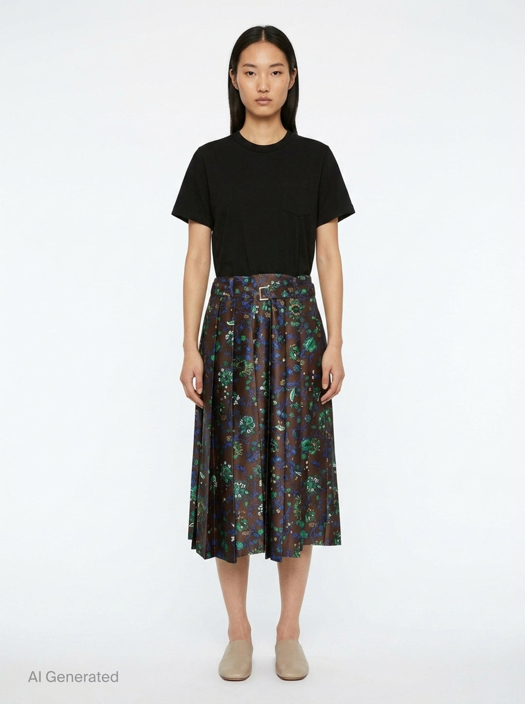 Floral Print Cotton Jersey Dress | sacai | Club21 - front