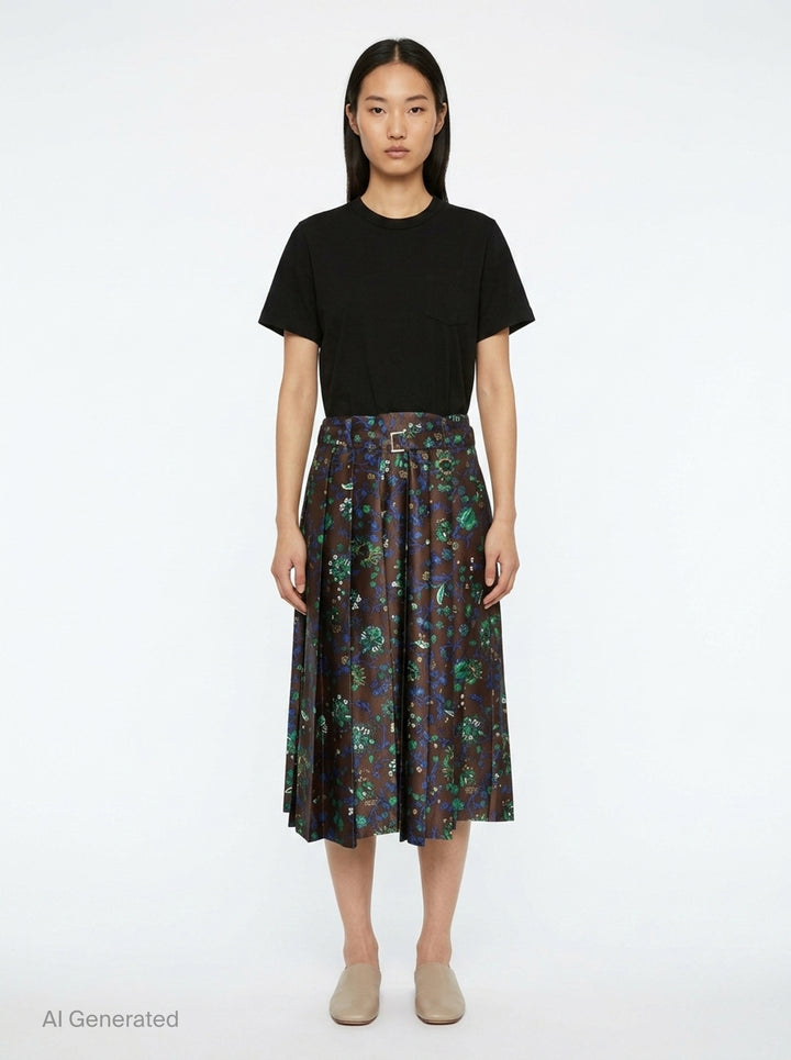 Floral Print Cotton Jersey Dress | sacai | Club21 - front
