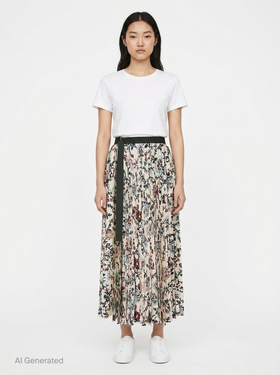 Floral Print Pleated Skirt | sacai | Club21 - front