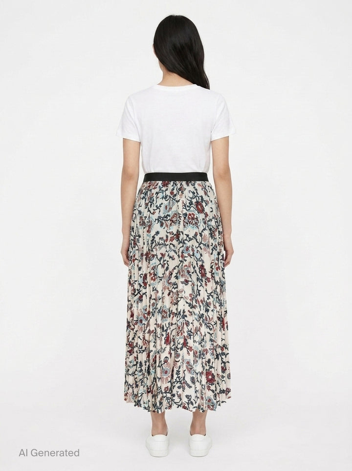 Floral Print Pleated Skirt | sacai | Club21 - back