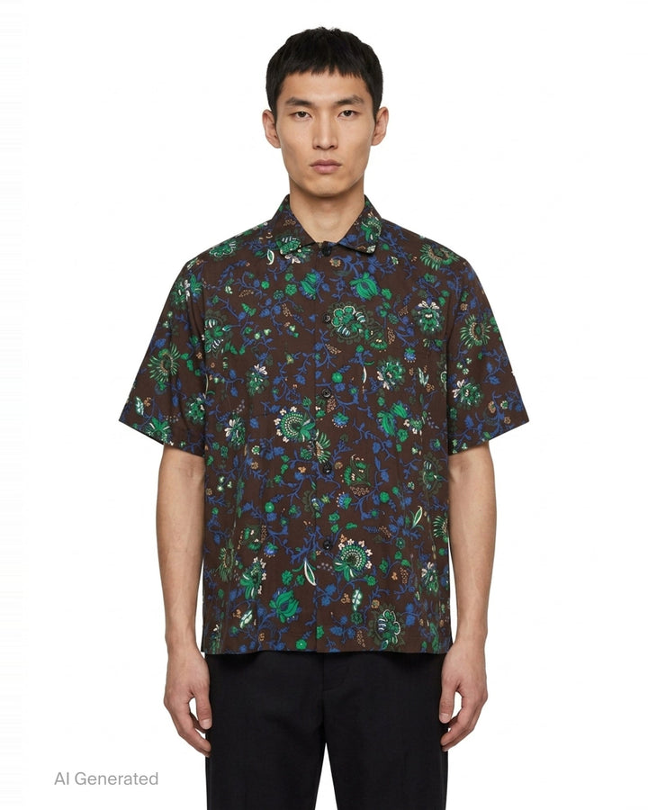 Floral Print Short Sleeve Shirt | sacai | Club21 - front
