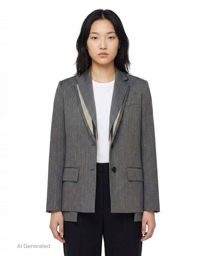 Herringbone Suiting Jacket | sacai | Club21 - front
