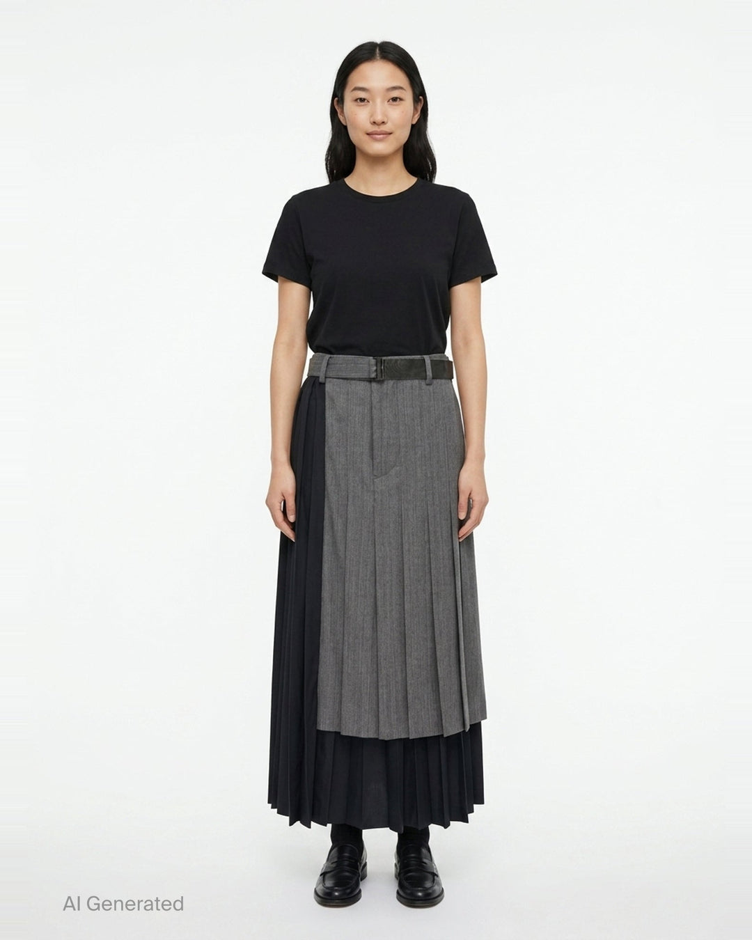 Herringbone Suiting Pleated Skirt | sacai | Club21 - front
