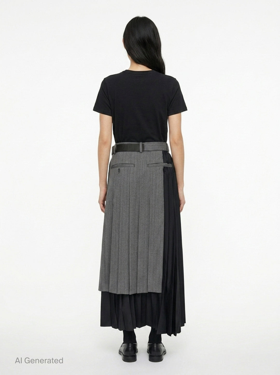 Herringbone Suiting Pleated Skirt | sacai | Club21 - back