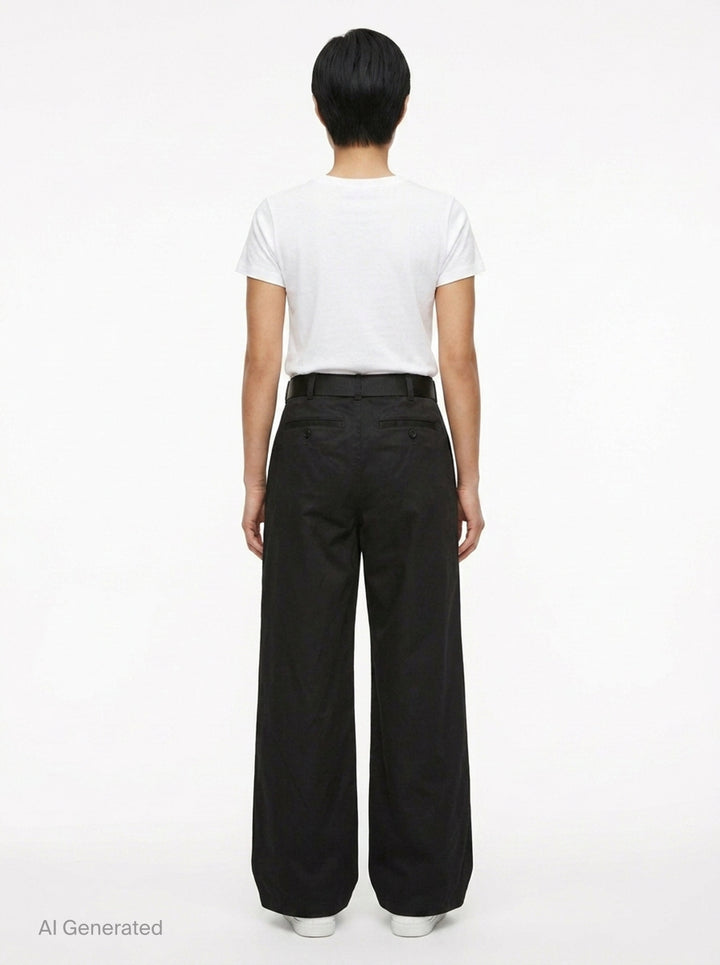 Belted Cotton Chino Pants | sacai | Club21 - back