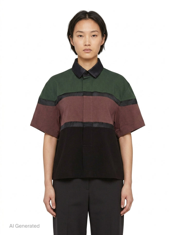 Color Block Short Sleeve Shirt | sacai | Club21 - front