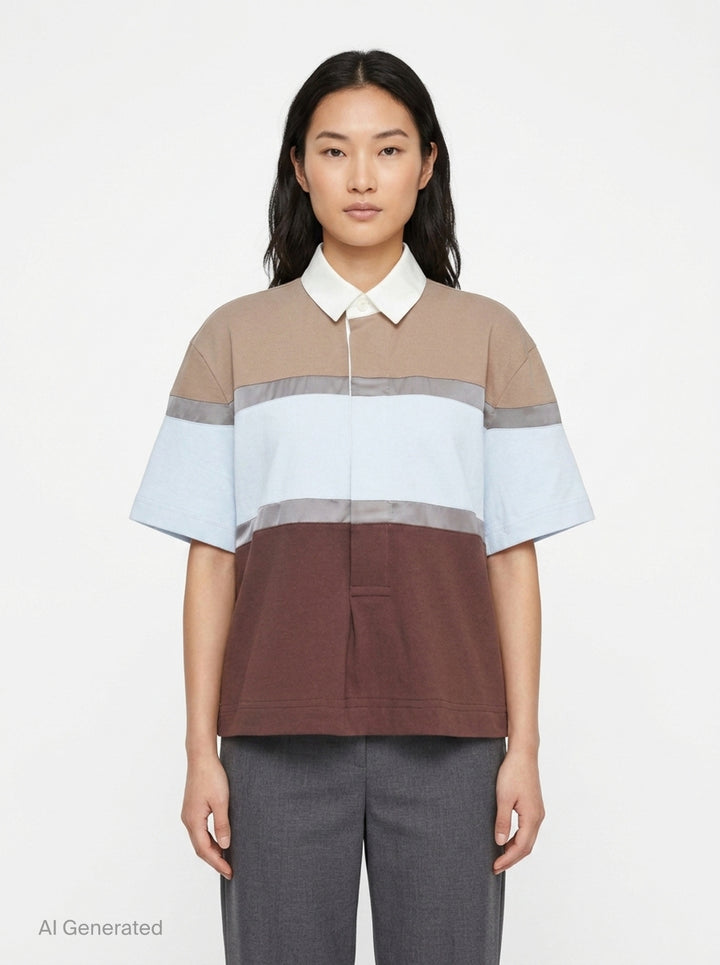 Color Block Short Sleeve Shirt | sacai | Club21 - front