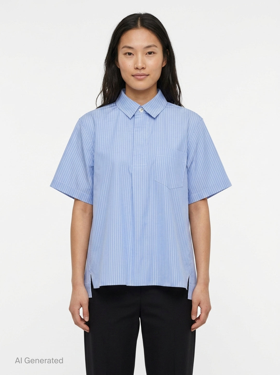 Cotton Poplin Short Sleeve Shirt | sacai | Club21 - front