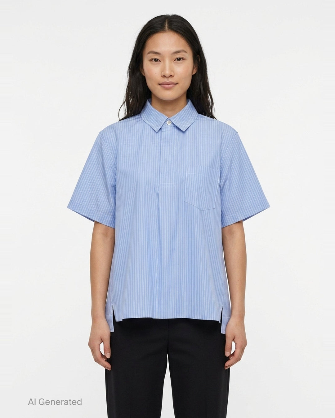 Cotton Poplin Short Sleeve Shirt | sacai | Club21 - front