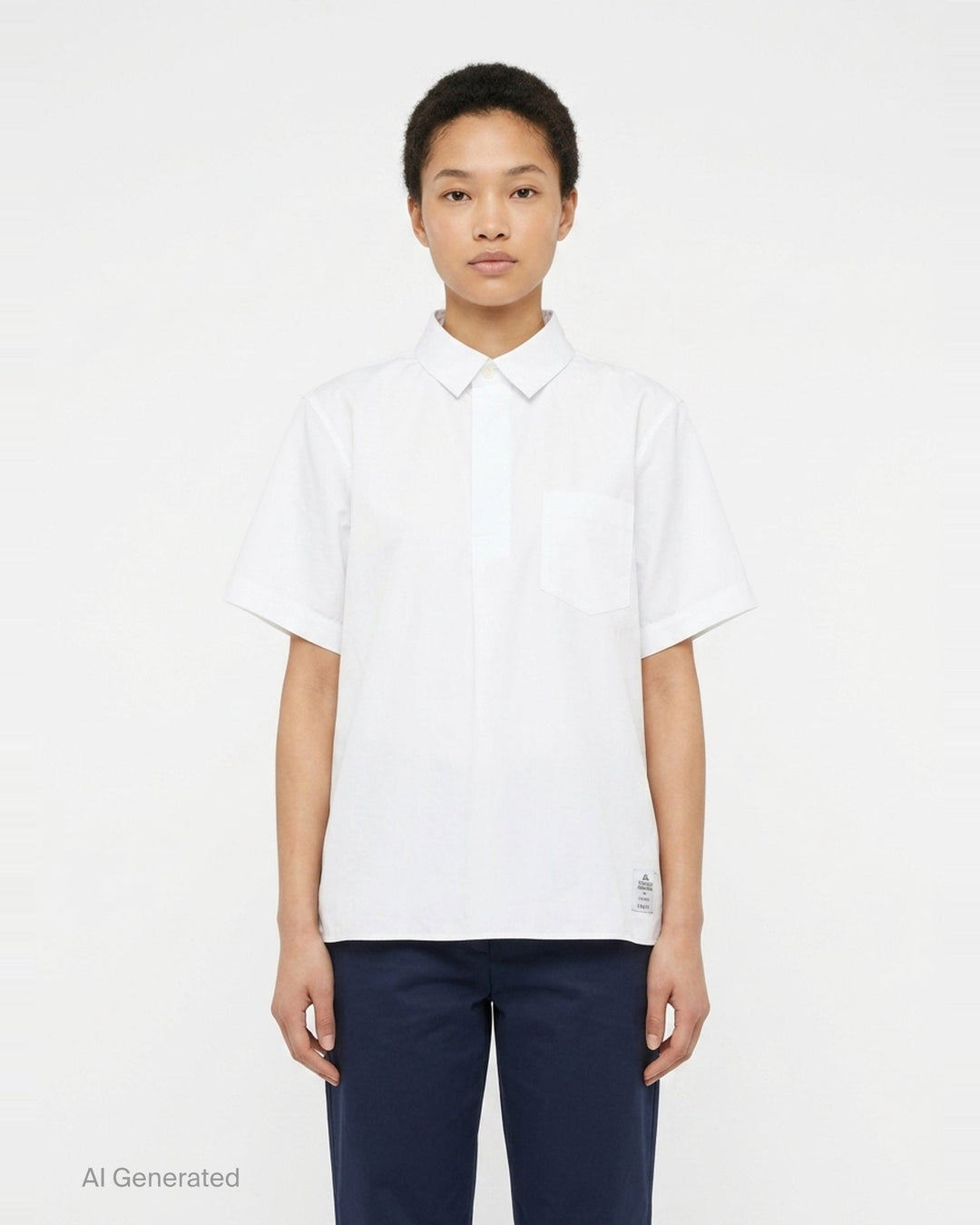 Cotton Poplin Short Sleeve Shirt | sacai | Club21 - front