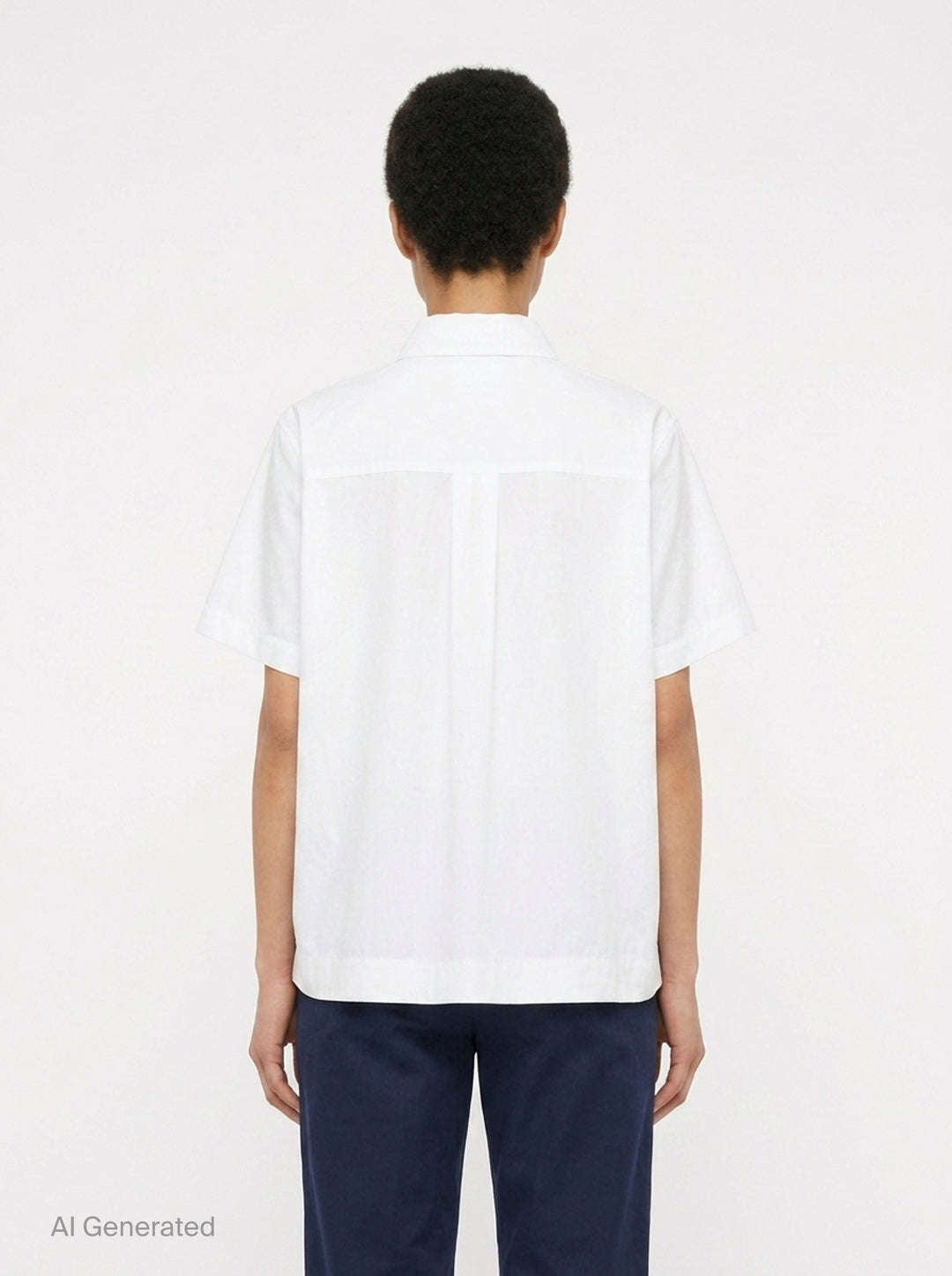 Cotton Poplin Short Sleeve Shirt | sacai | Club21 - back
