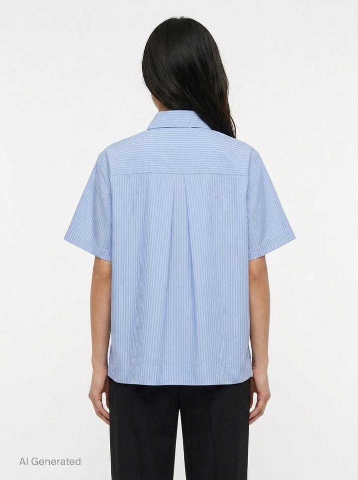 Cotton Poplin Short Sleeve Shirt | sacai | Club21 - back