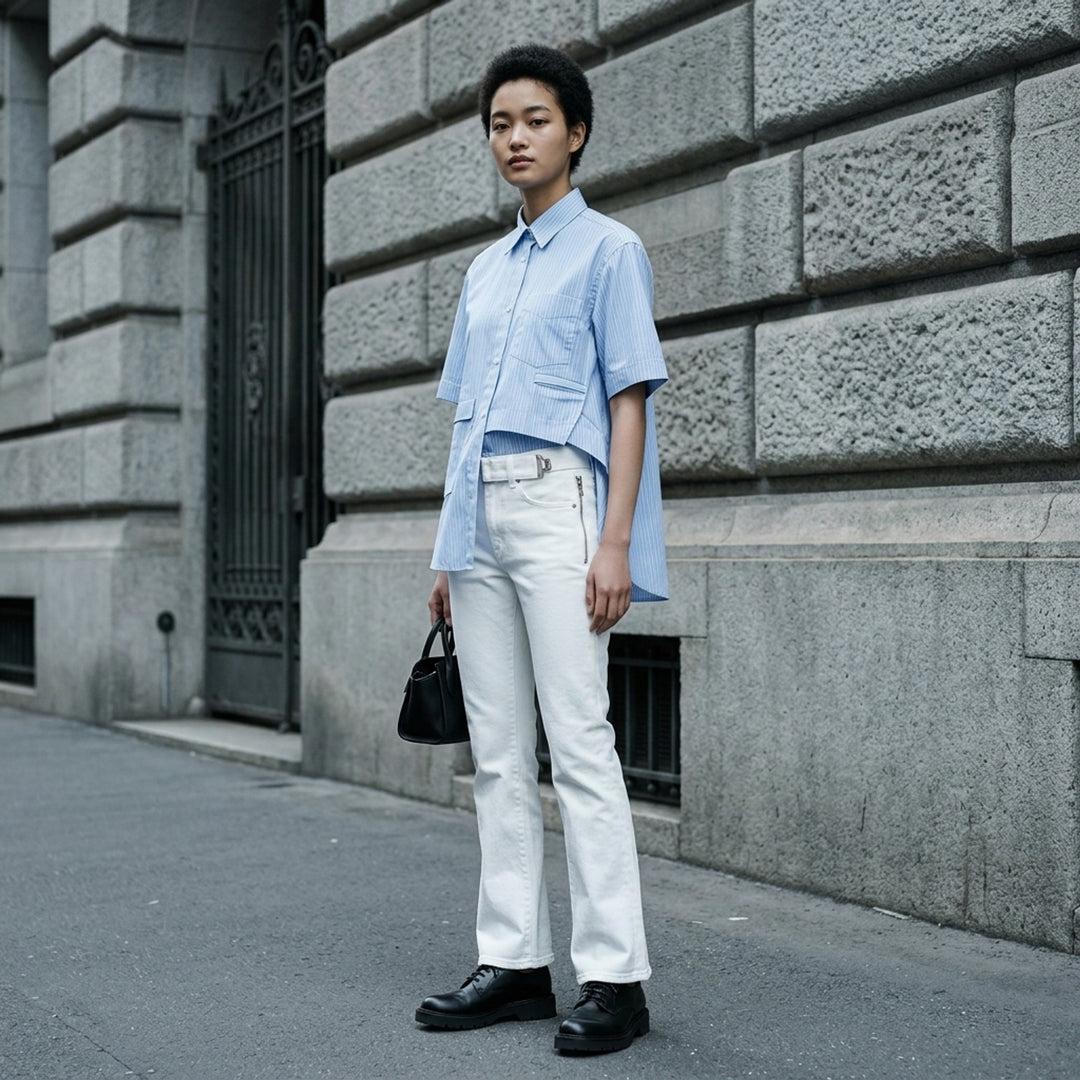 Cotton Poplin Short Sleeve Shirt | sacai | Club21 - lifestyle