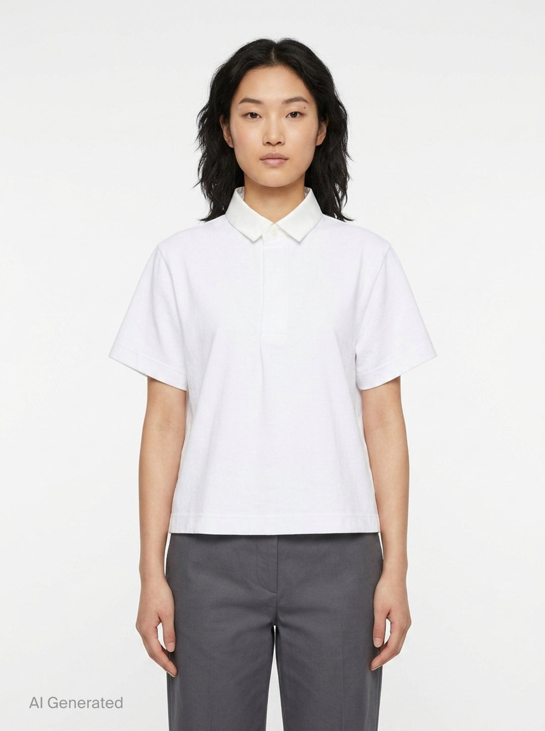 Poplin Polo Shirt | sacai | Club21 - front