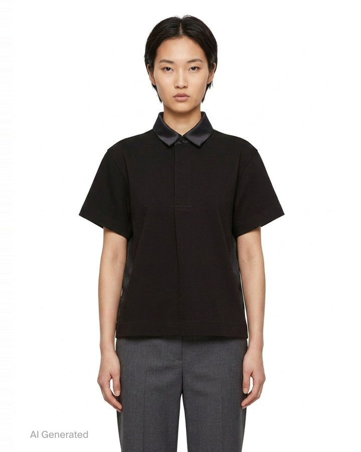 Poplin Polo Shirt | sacai | Club21 - front