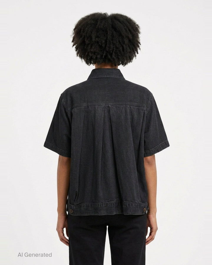 Short Sleeve Denim Shirt | sacai | Club21 - back