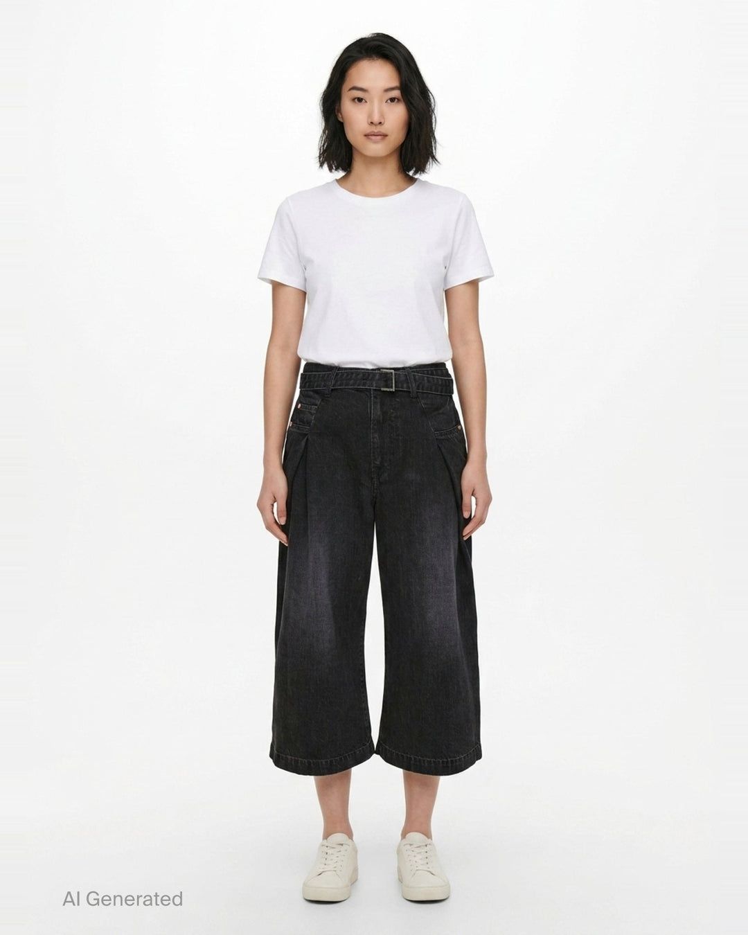 Wide Leg Denim Shorts | sacai | Club21 - front