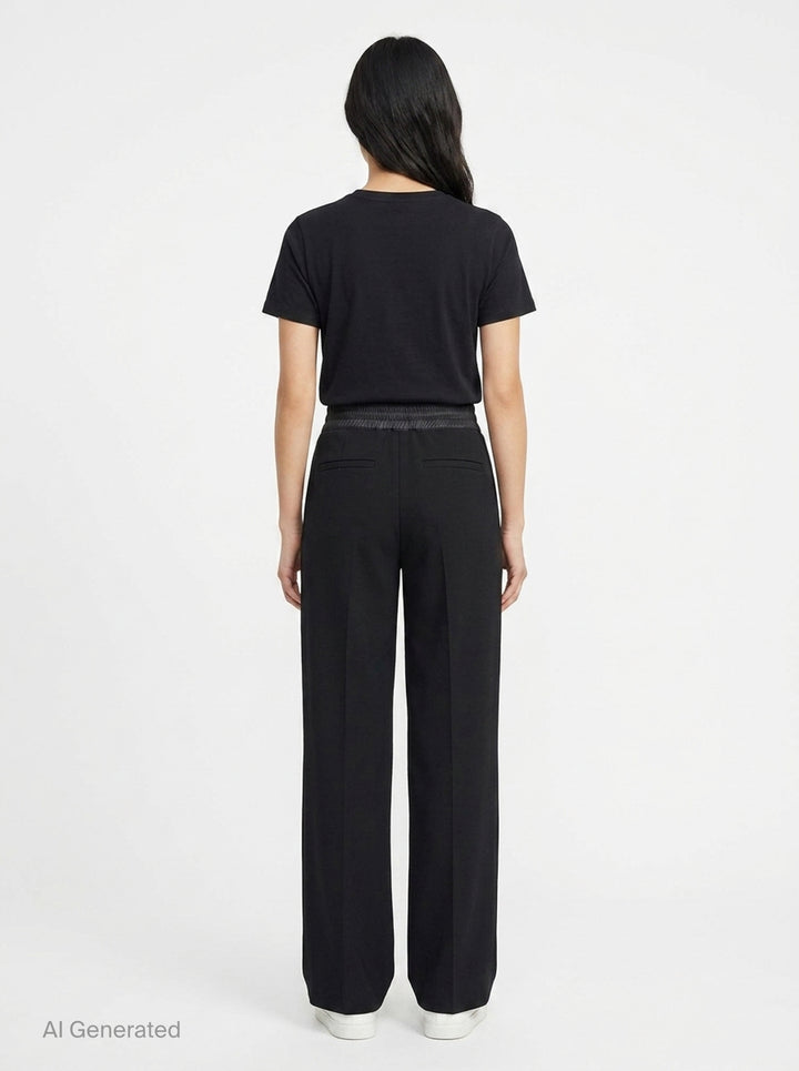 Matelassé Twill Wide-Leg Pants | sacai | Club21 - back