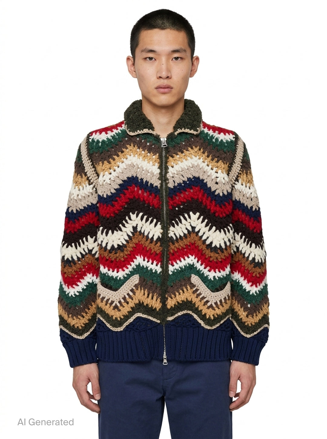 Mix Crochet Knit Blouson | sacai | Club21 - front